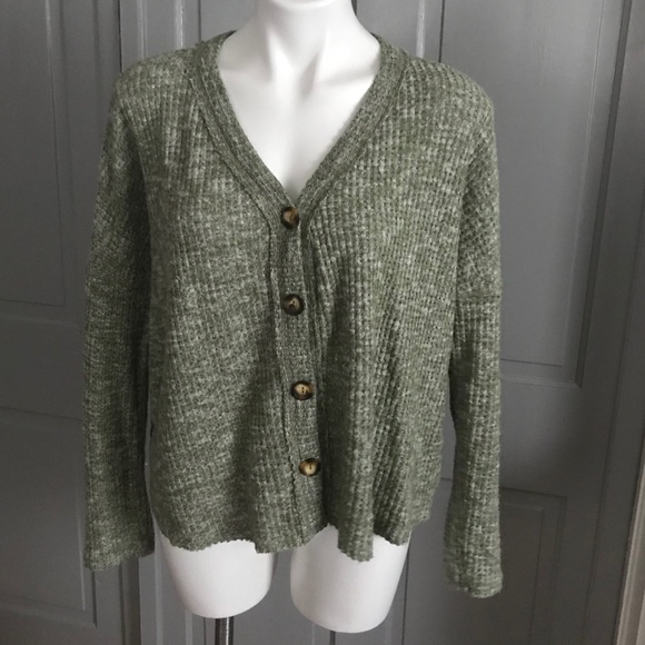 Anthropologie eri + ali distressed v neck henley - Picture 1 of 4